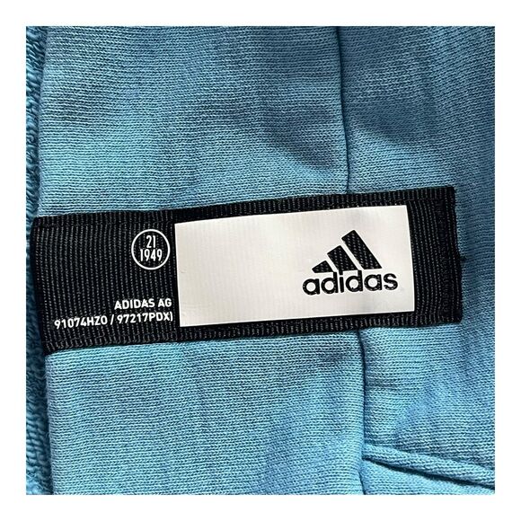 Adidas Men’s 2XL Sky Blue Hoodie Sweatshirt Three Stripe Logo EUC - Picture 5 of 8